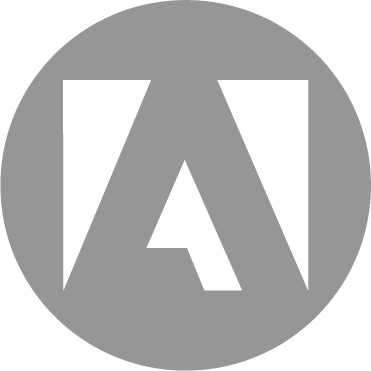 round icon with an A in the middle for Adobe